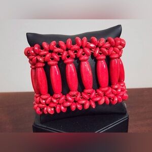 Elegant Red Beaded Bracelet